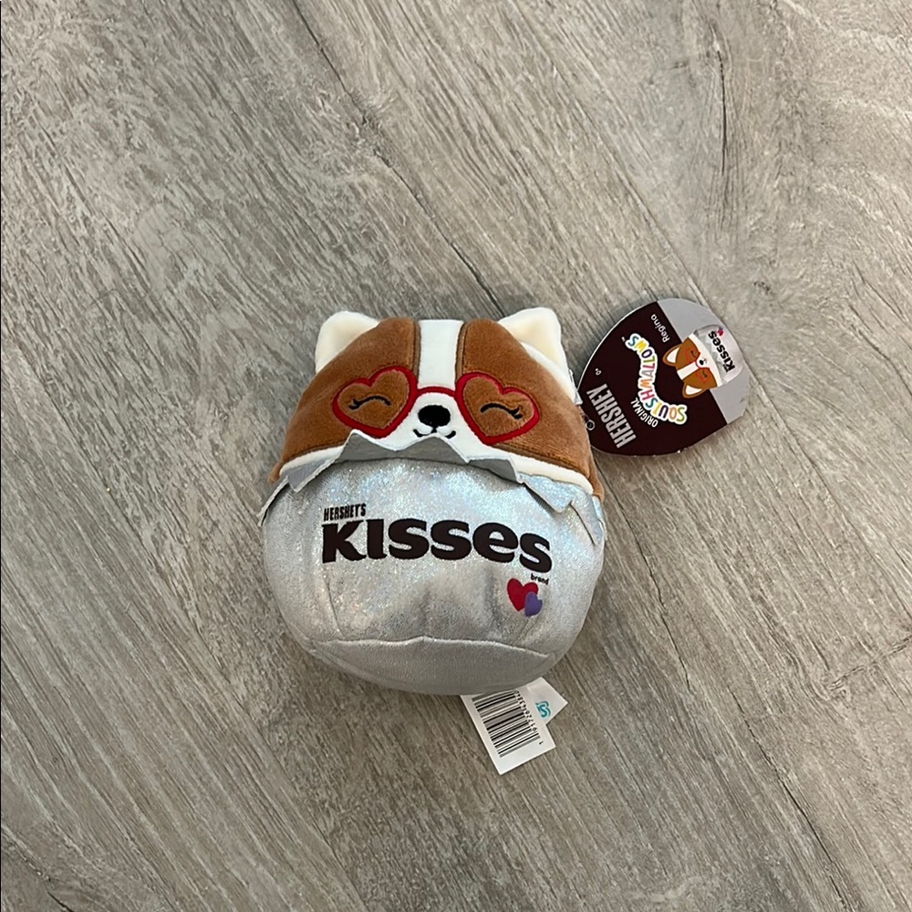 Squishmallow Hershey's Kisses Corgi Plush with Heart Glasses